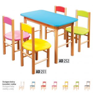 Drewniane krzesełko dziecięce AD251